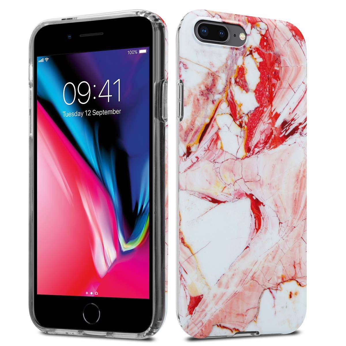 Cadorabo Schutzhülle für Apple iPhone 7 PLUS / 7S PLUS / 8 PLUS Hülle in Rosa TPU Handyhülle Etui Case Cover