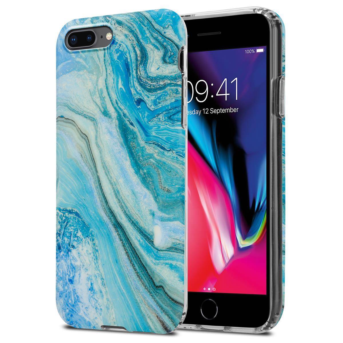 Cadorabo Schutzhülle für Apple iPhone 7 PLUS / 7S PLUS / 8 PLUS Hülle in Blau TPU Handyhülle Etui Case Cover