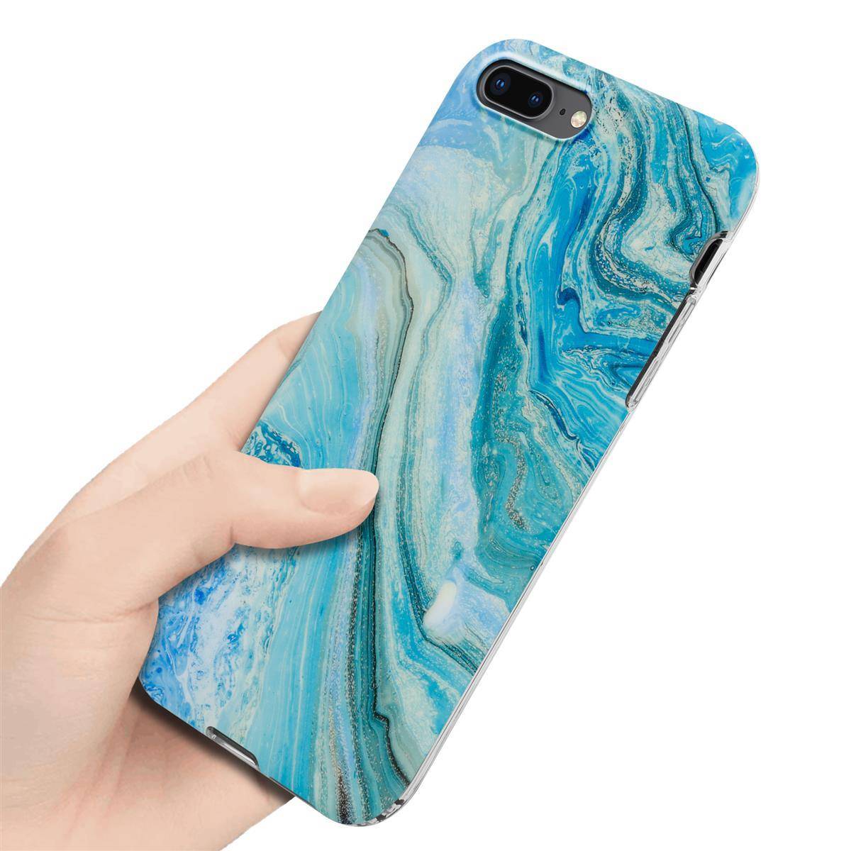 Cadorabo Schutzhülle für Apple iPhone 7 PLUS / 7S PLUS / 8 PLUS Hülle in Blau TPU Handyhülle Etui Case Cover