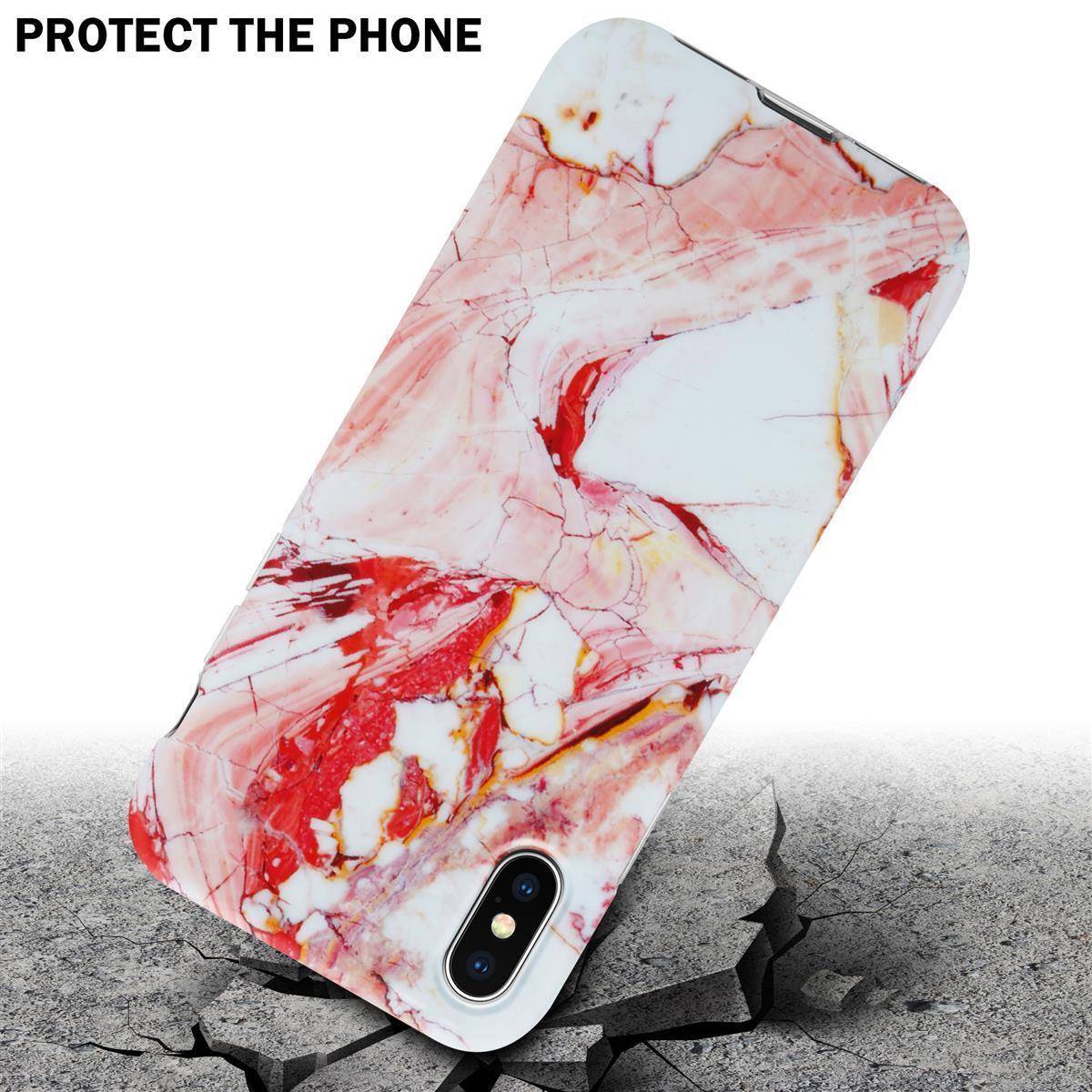 Cadorabo Schutzhülle für Apple iPhone X / XS Hülle in Rosa TPU Handyhülle Etui Case Cover