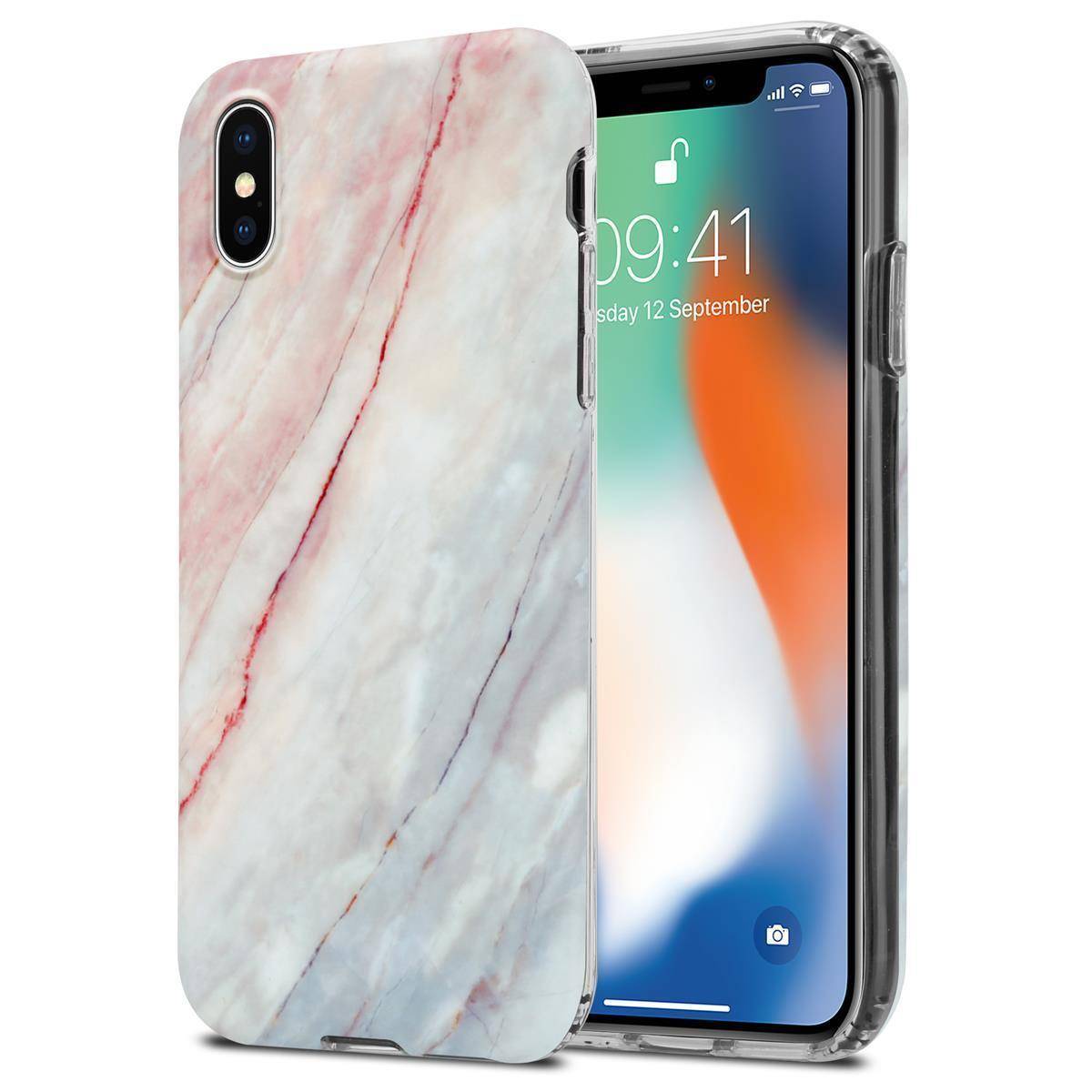 Cadorabo Schutzhülle für Apple iPhone X / XS Hülle in Rosa TPU Handyhülle Etui Case Cover