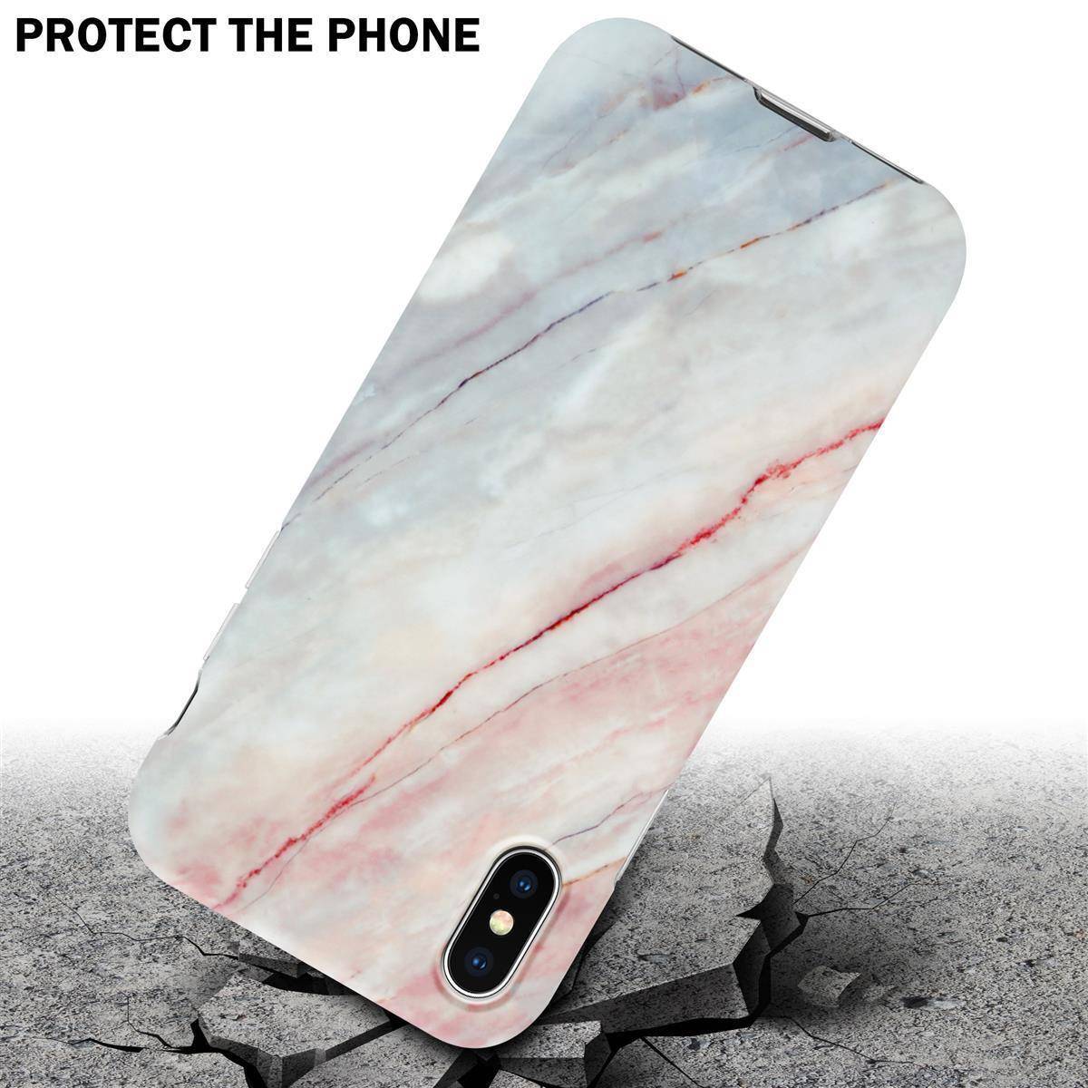 Cadorabo Schutzhülle für Apple iPhone X / XS Hülle in Rosa TPU Handyhülle Etui Case Cover