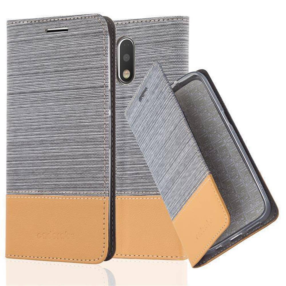 Cadorabo Hülle für Motorola MOTO G4 / G4 PLUS Schutzhülle in Grau Handy Hülle Etui Book Case Cover