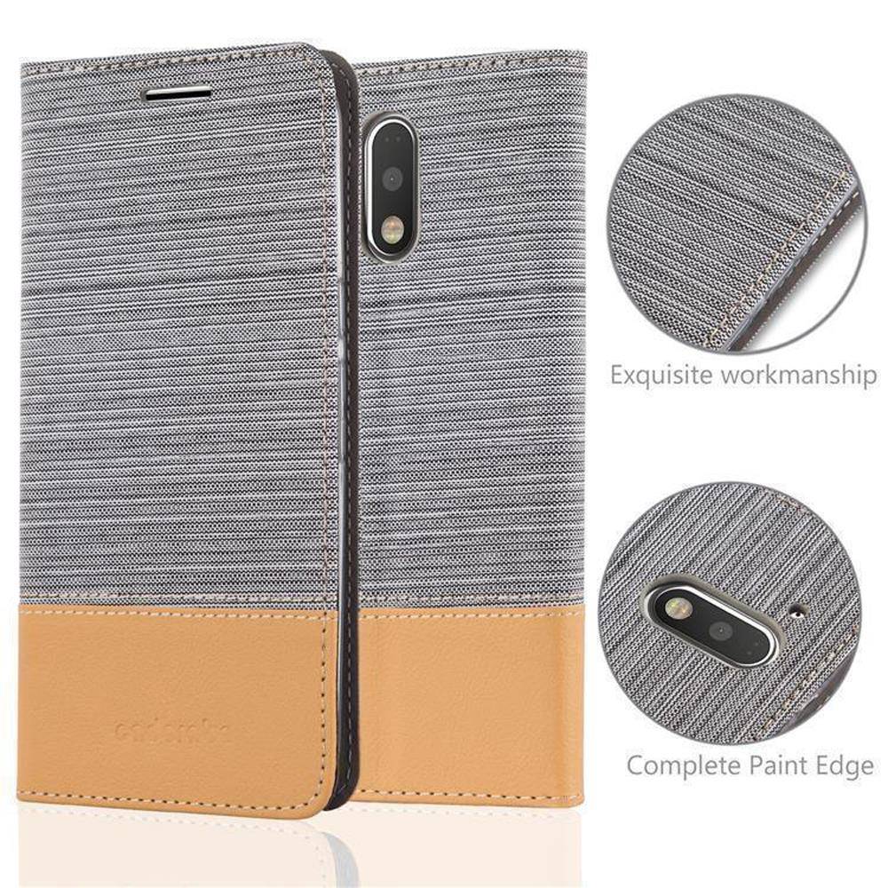 Cadorabo Hülle für Motorola MOTO G4 / G4 PLUS Schutzhülle in Grau Handy Hülle Etui Book Case Cover