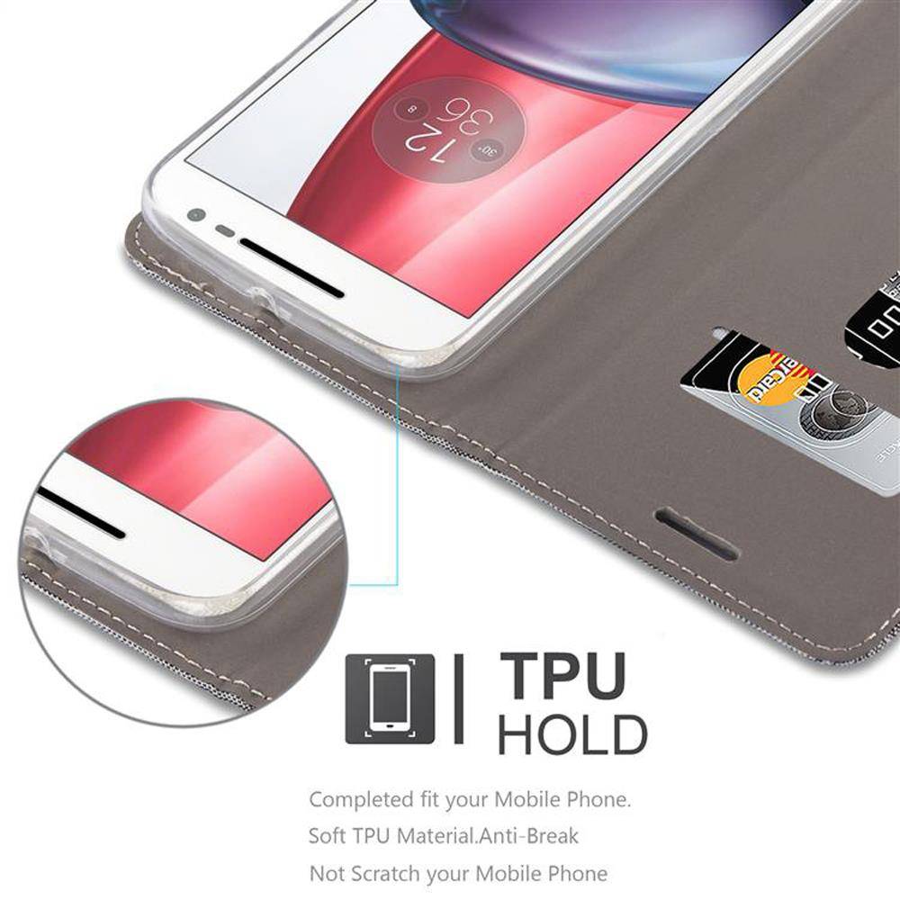 Cadorabo Hülle für Motorola MOTO G4 / G4 PLUS Schutzhülle in Grau Handy Hülle Etui Book Case Cover