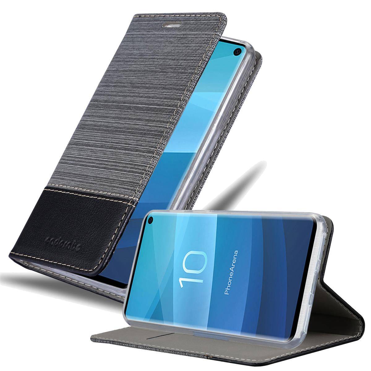 Cadorabo Hülle für Samsung Galaxy S10 5G Schutzhülle in Grau Handy Hülle Etui Book Case Cover