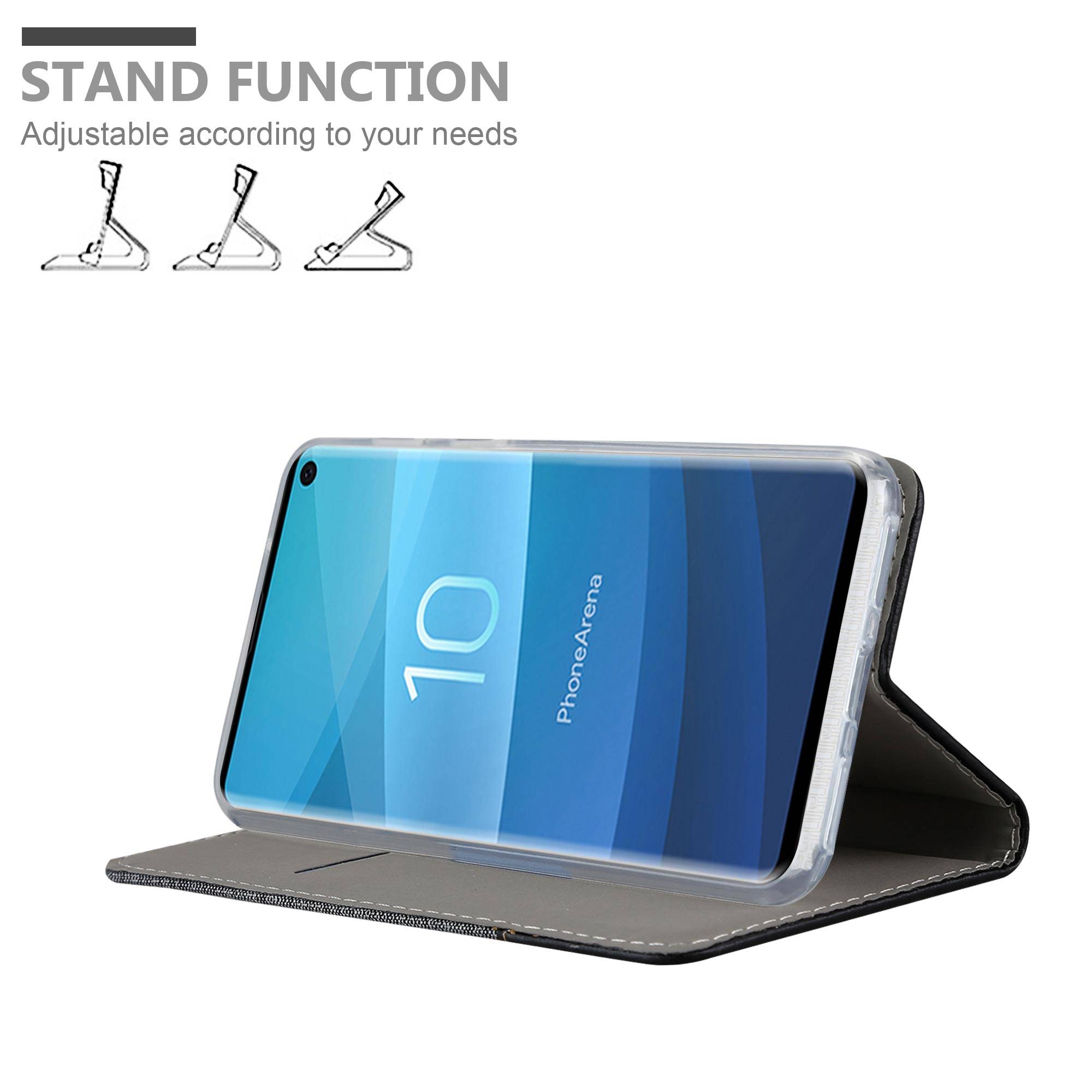 Cadorabo Hülle für Samsung Galaxy S10 5G Schutzhülle in Grau Handy Hülle Etui Book Case Cover