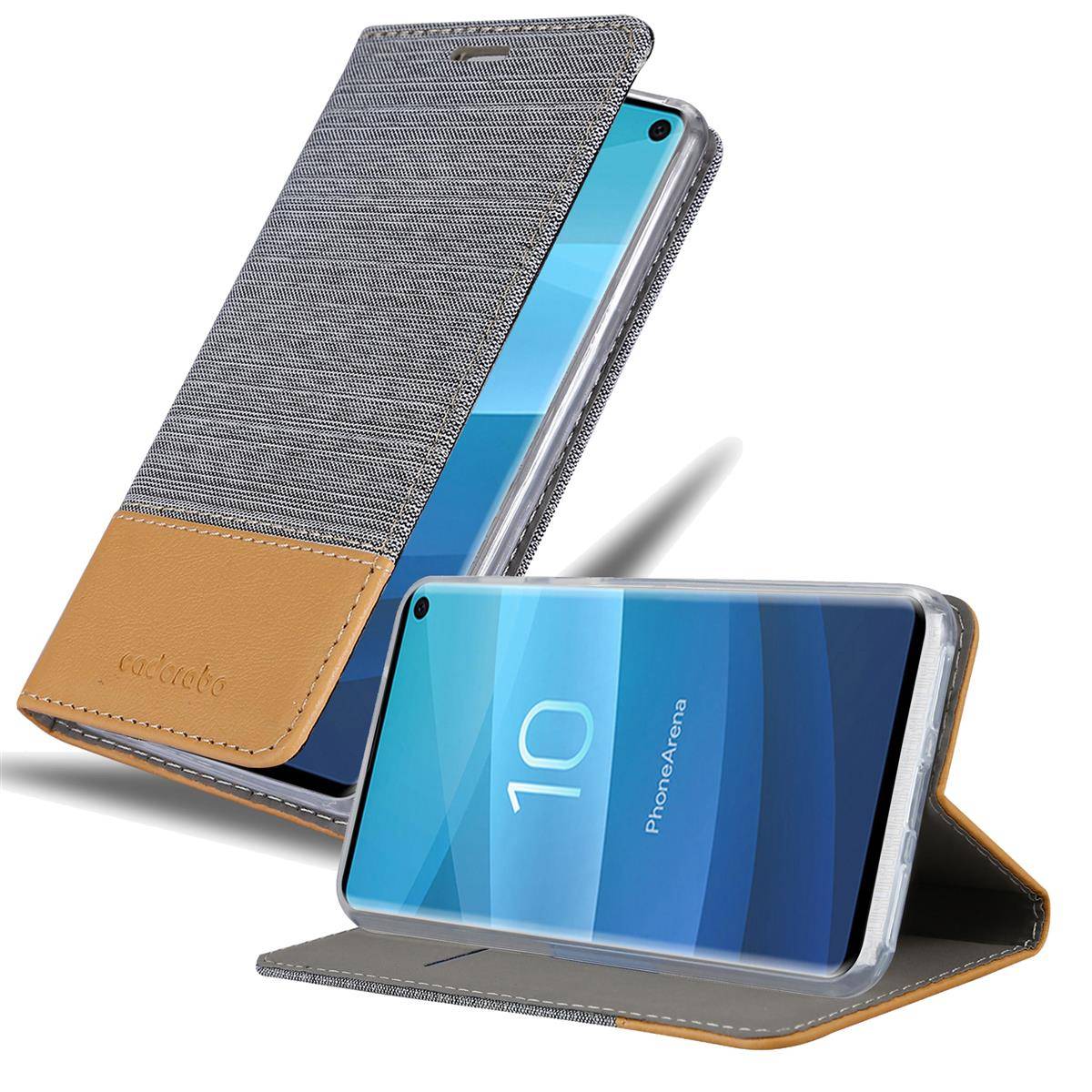 Cadorabo Hülle für Samsung Galaxy S10 5G Schutzhülle in Grau Handy Hülle Etui Book Case Cover