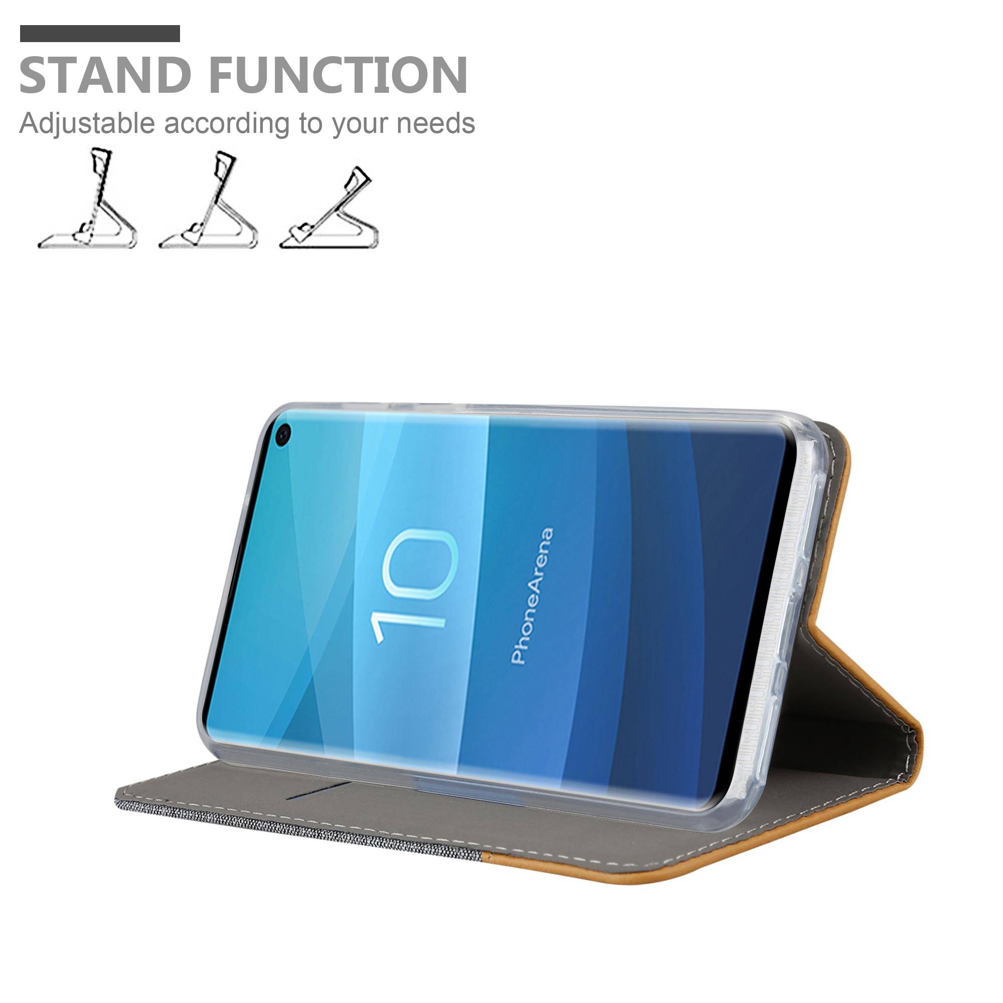 Cadorabo Hülle für Samsung Galaxy S10 5G Schutzhülle in Grau Handy Hülle Etui Book Case Cover