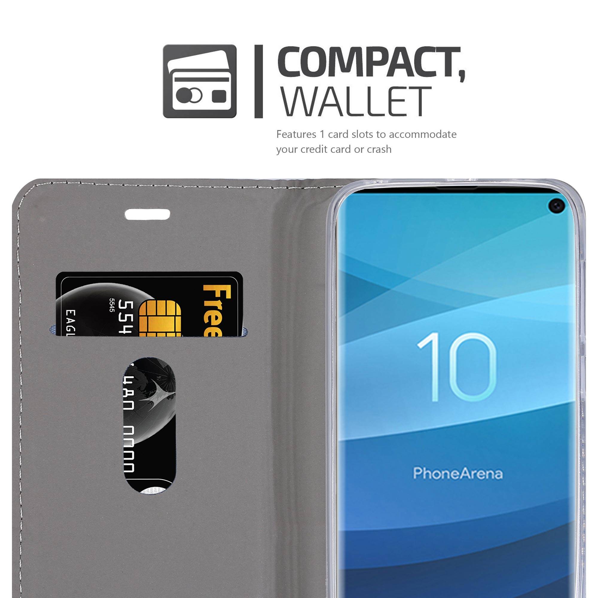 Cadorabo Hülle für Samsung Galaxy S10 5G Schutzhülle in Grau Handy Hülle Etui Book Case Cover