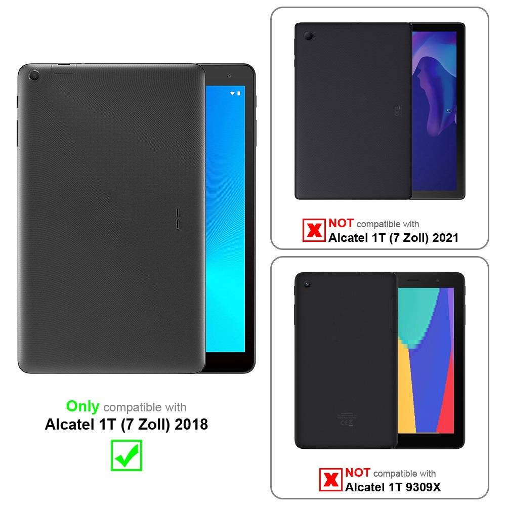 Cadorabo Hülle für Alcatel 1T (7 Zoll) 2018 Schutzhülle in Blau 360 Grad Tablet Hülle Etui Cover Case