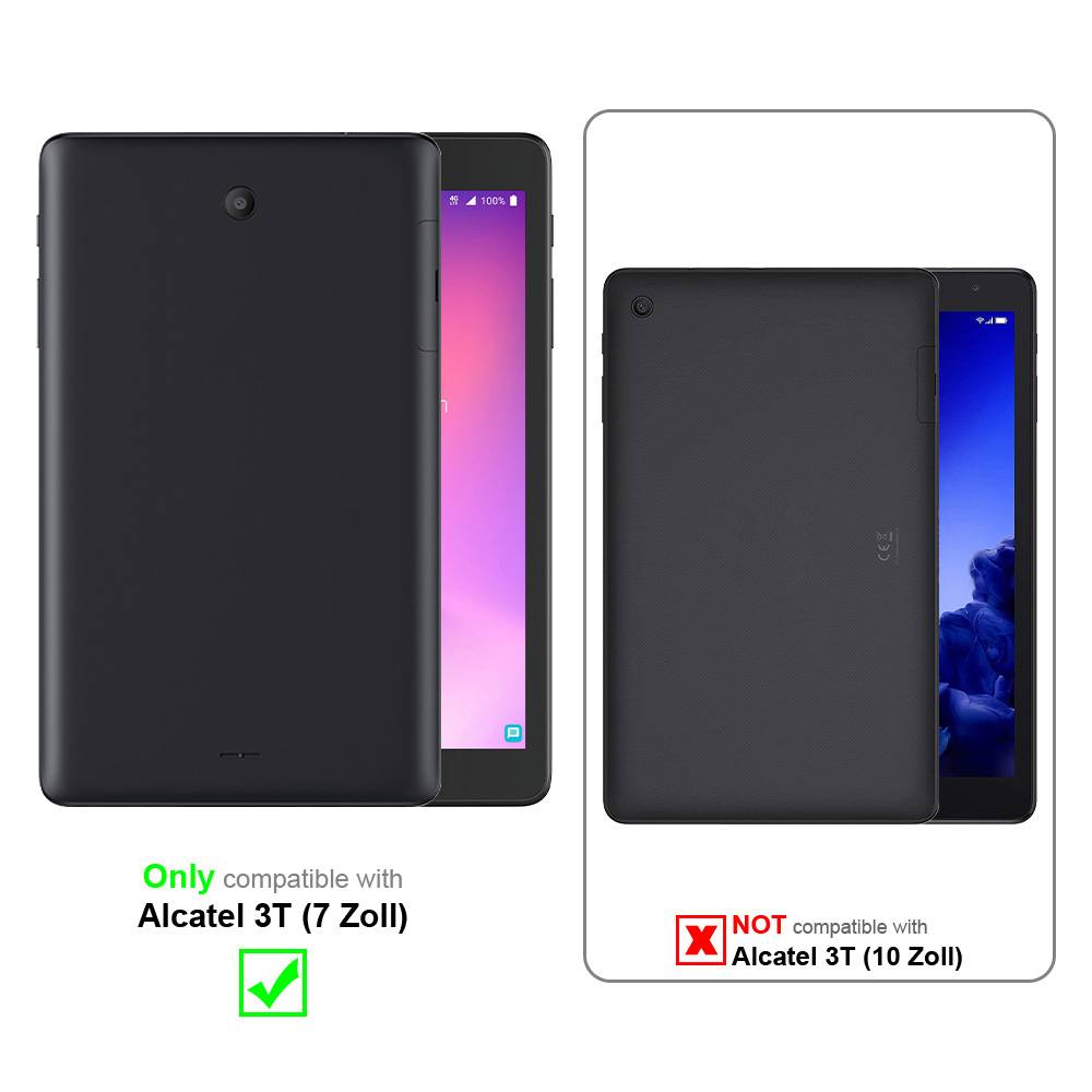 Cadorabo Hülle für Alcatel 3T (7 Zoll) Schutzhülle in Blau 360 Grad Tablet Hülle Etui Cover Case