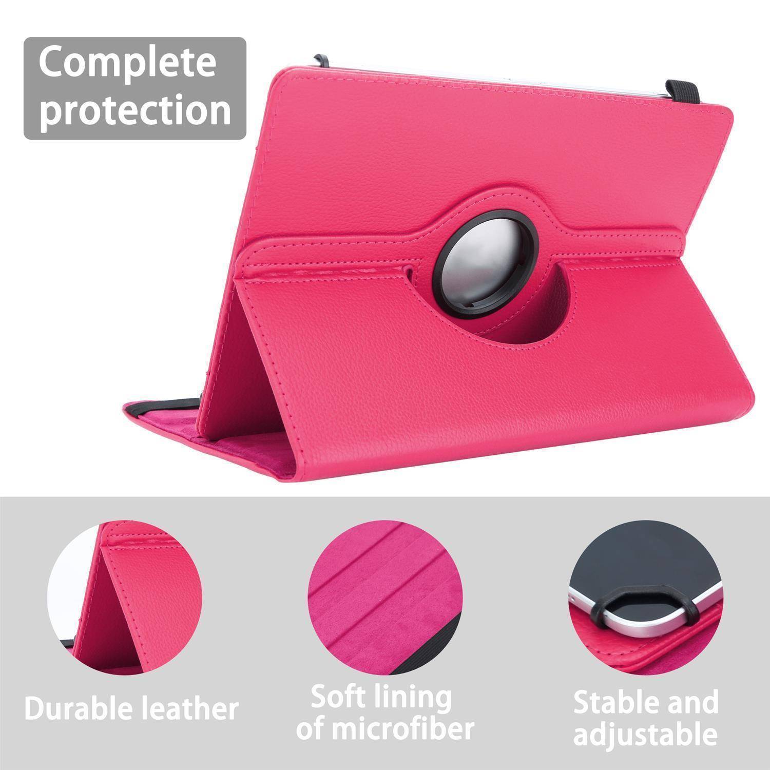 Cadorabo Hülle für Dragon Touch X10 2015 (10.6 Zoll) Schutzhülle in Rosa 360 Grad Tablet Hülle Etui Cover Case