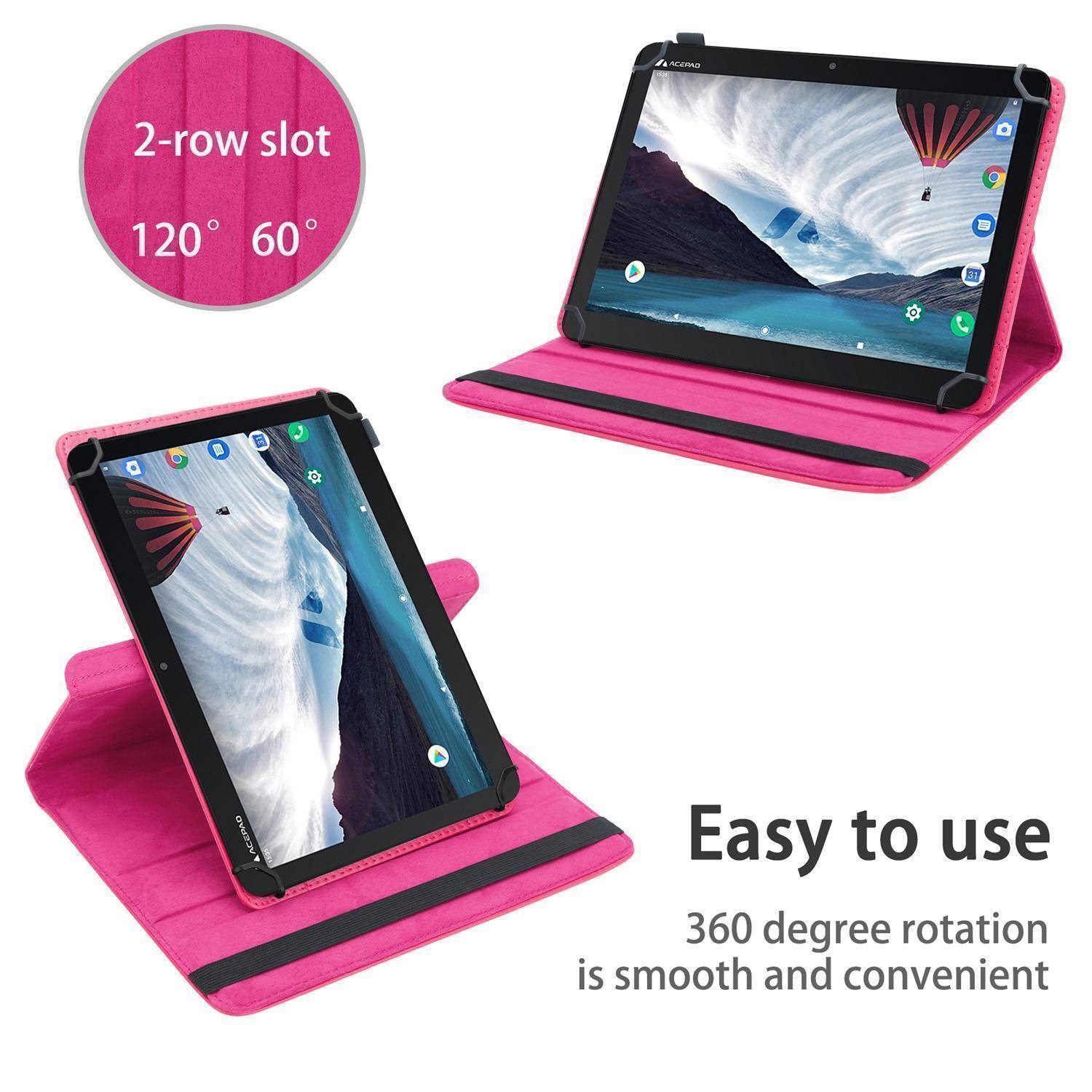 Cadorabo Hülle für Lenovo Tab E10 (10.1) Schutzhülle in Rosa 360 Grad Tablet Hülle Etui Cover Case