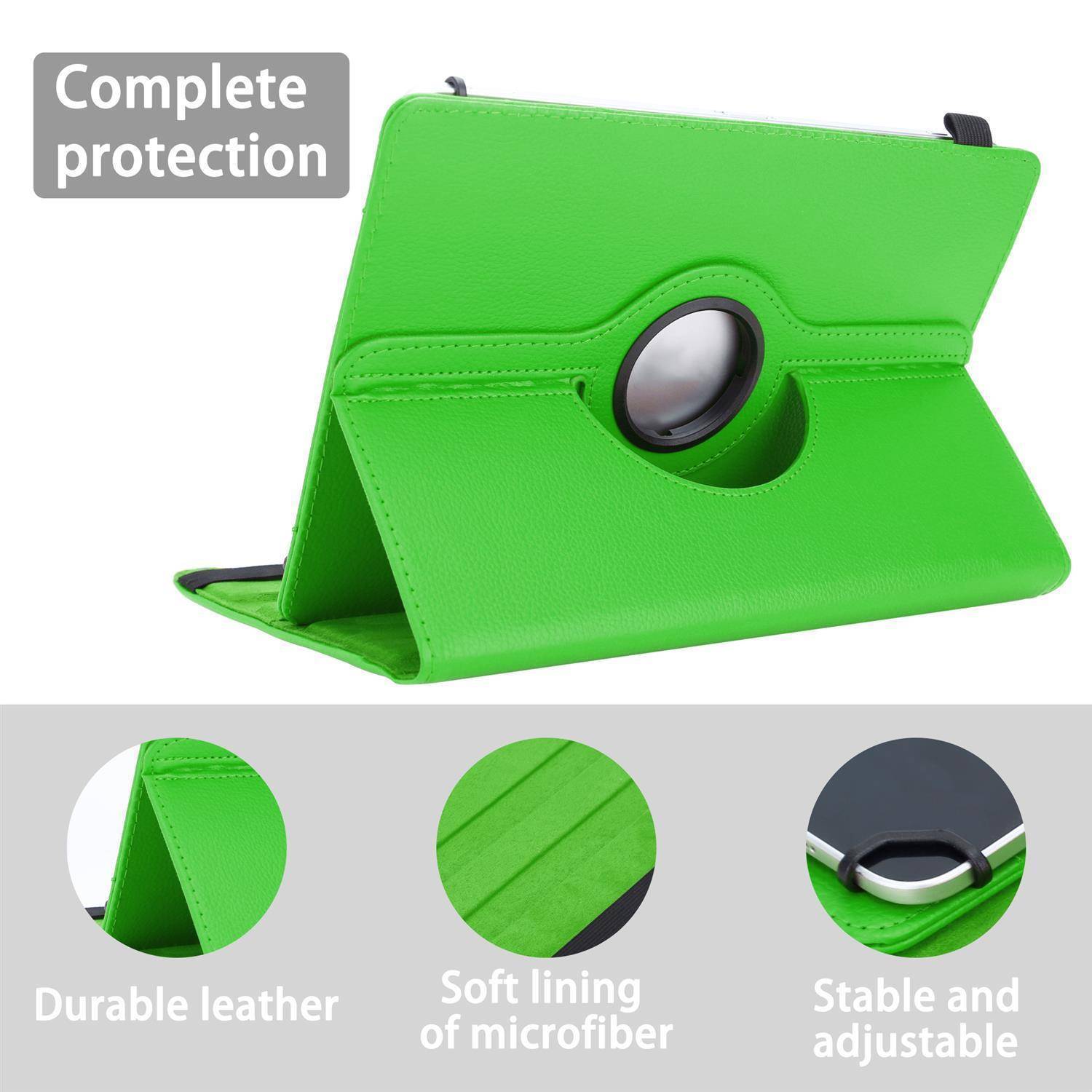 Cadorabo Hülle für Lenovo Tab M8 (8 Zoll) Schutzhülle in Grün 360 Grad Tablet Hülle Etui Cover Case