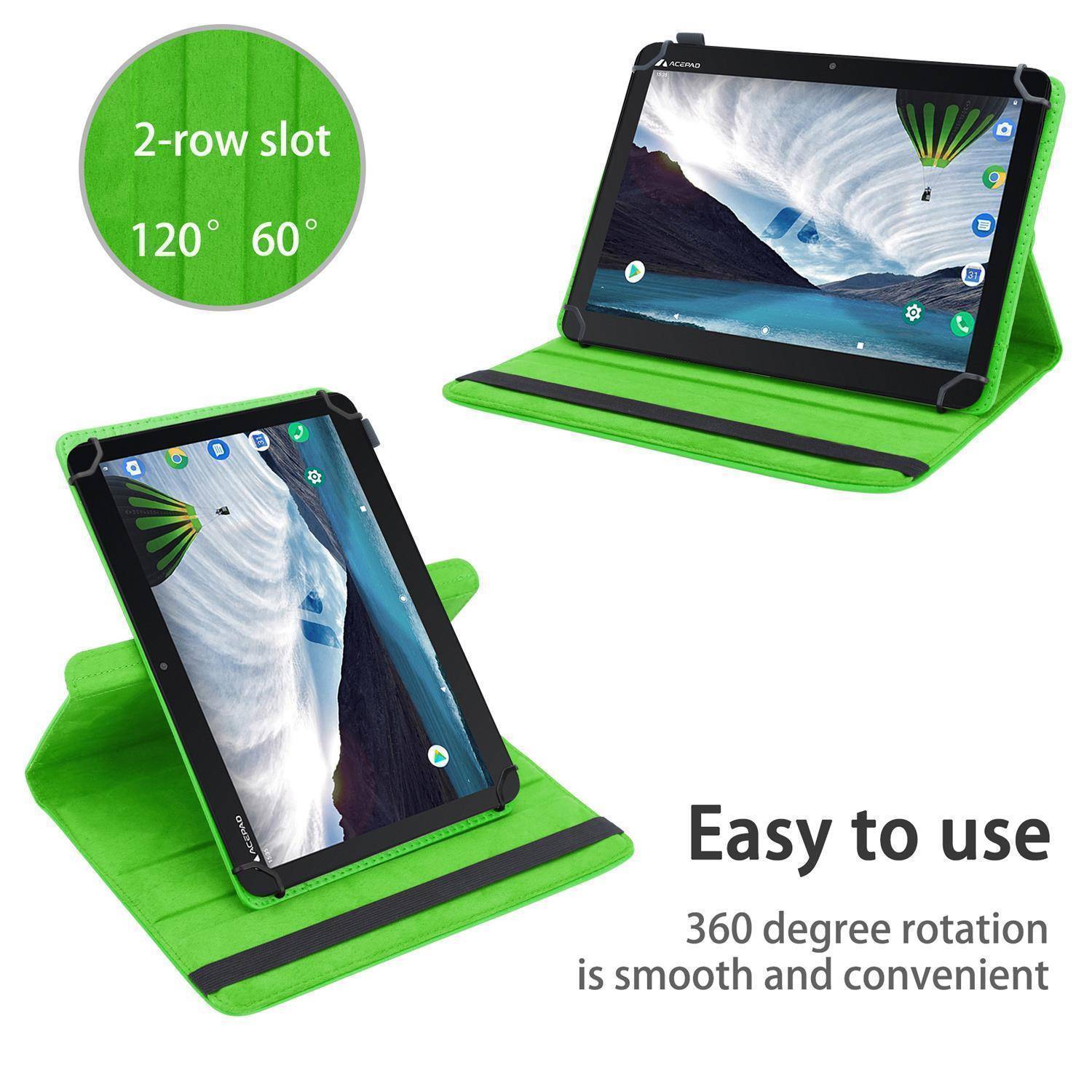 Cadorabo Hülle für LG G Pad F2 (8.0 Zoll) Schutzhülle in Grün 360 Grad Tablet Hülle Etui Cover Case