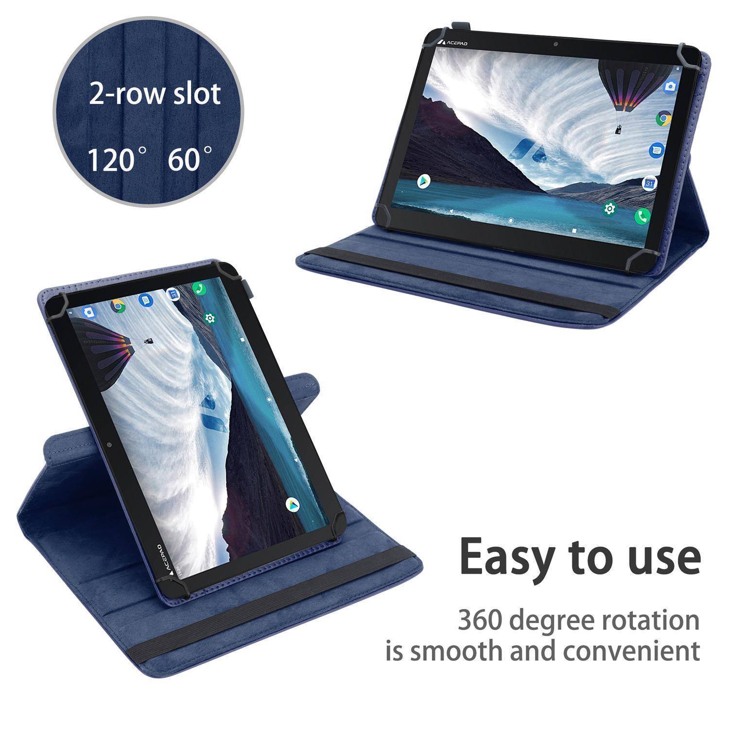Cadorabo Hülle für Medion LifeTab X10301 Schutzhülle in Blau 360 Grad Tablet Hülle Etui Cover Case