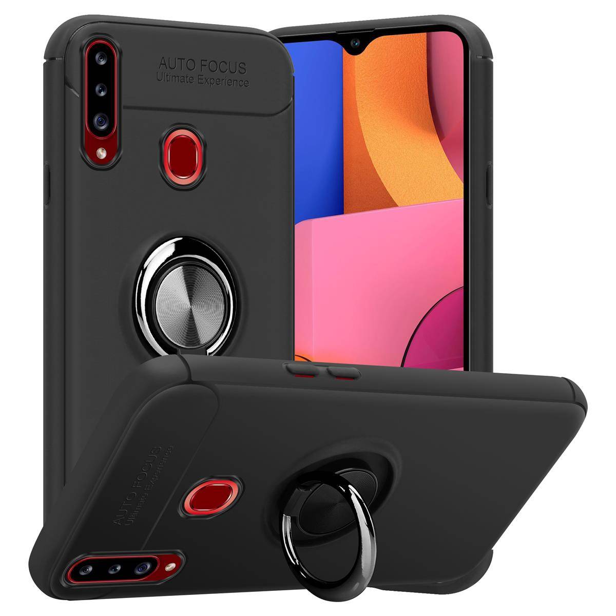 Cadorabo Schutzhülle für Samsung Galaxy A20s Hülle in Schwarz Handyhülle Etui Cover Case Silikon TPU