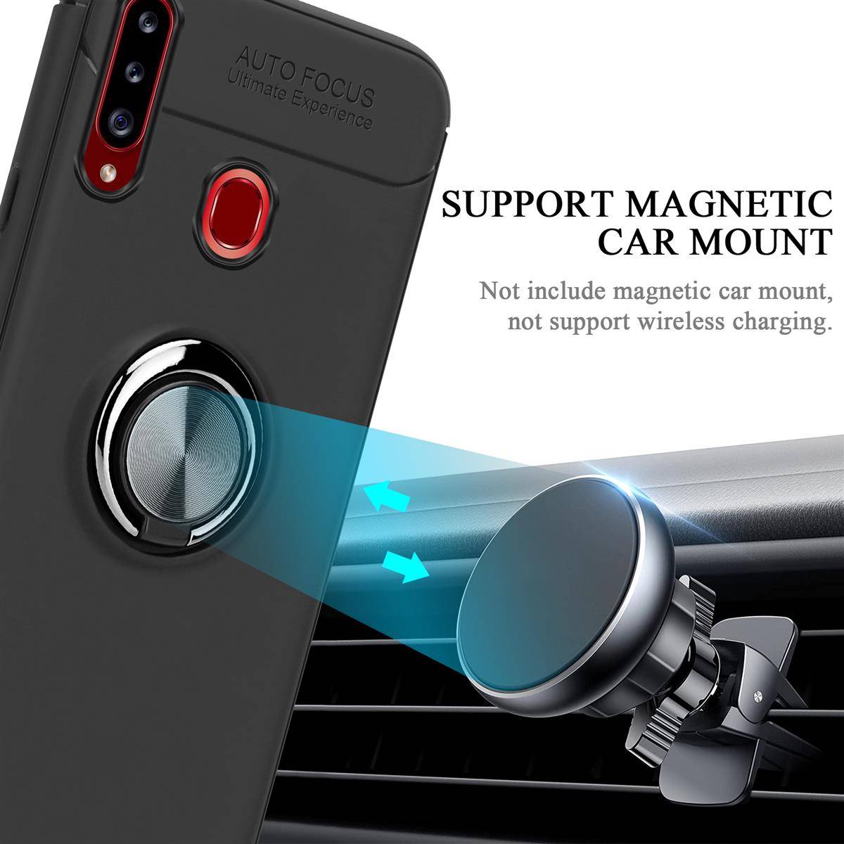 Cadorabo Schutzhülle für Samsung Galaxy A20s Hülle in Schwarz Handyhülle Etui Cover Case Silikon TPU