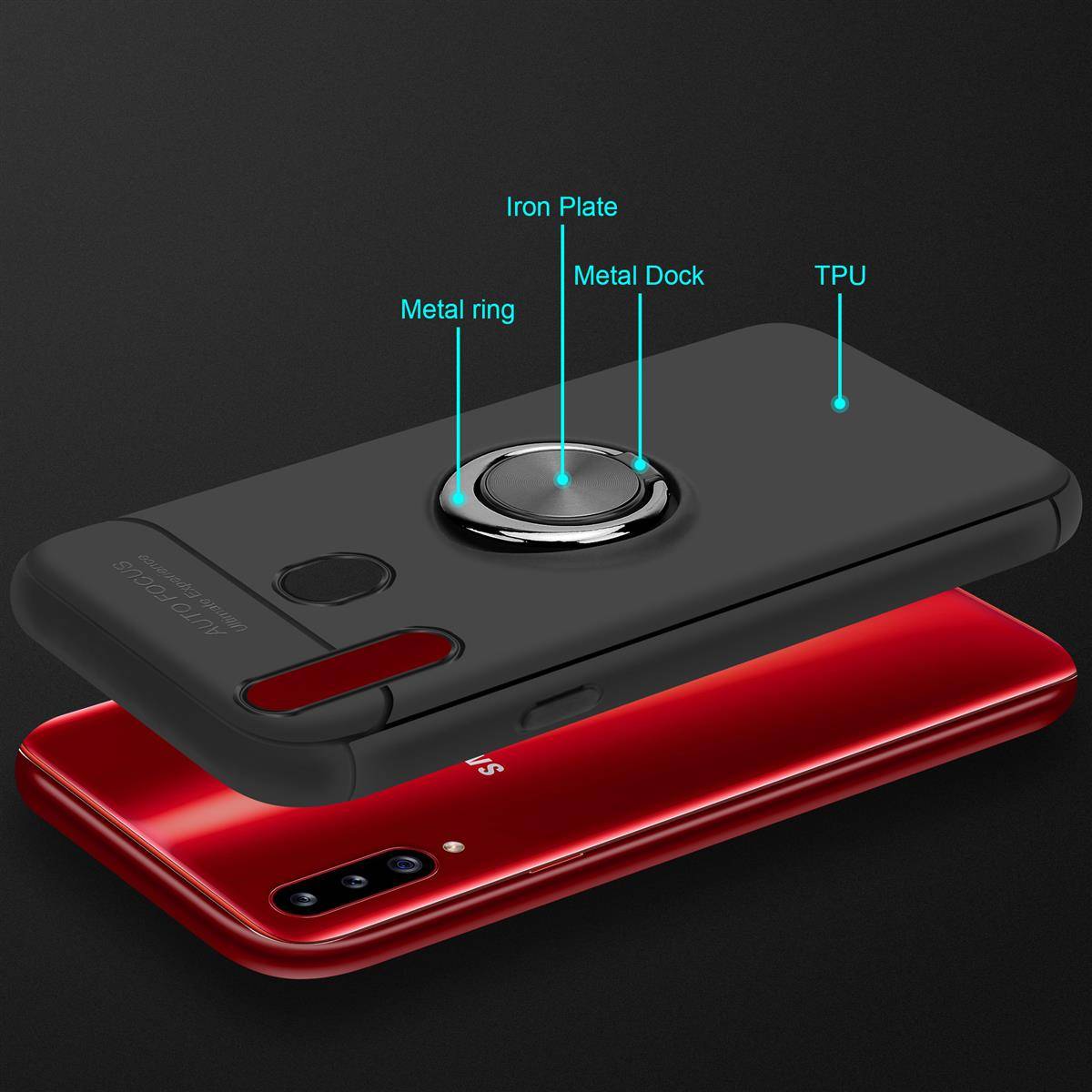 Cadorabo Schutzhülle für Samsung Galaxy A20s Hülle in Schwarz Handyhülle Etui Cover Case Silikon TPU