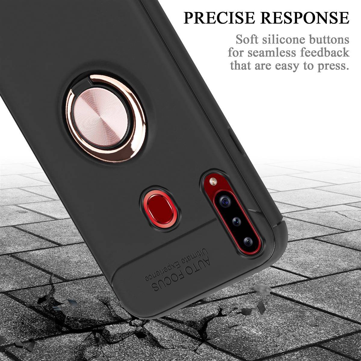 Cadorabo Schutzhülle für Samsung Galaxy A20s Hülle in schwarz Handyhülle Etui Cover Case Silikon TPU