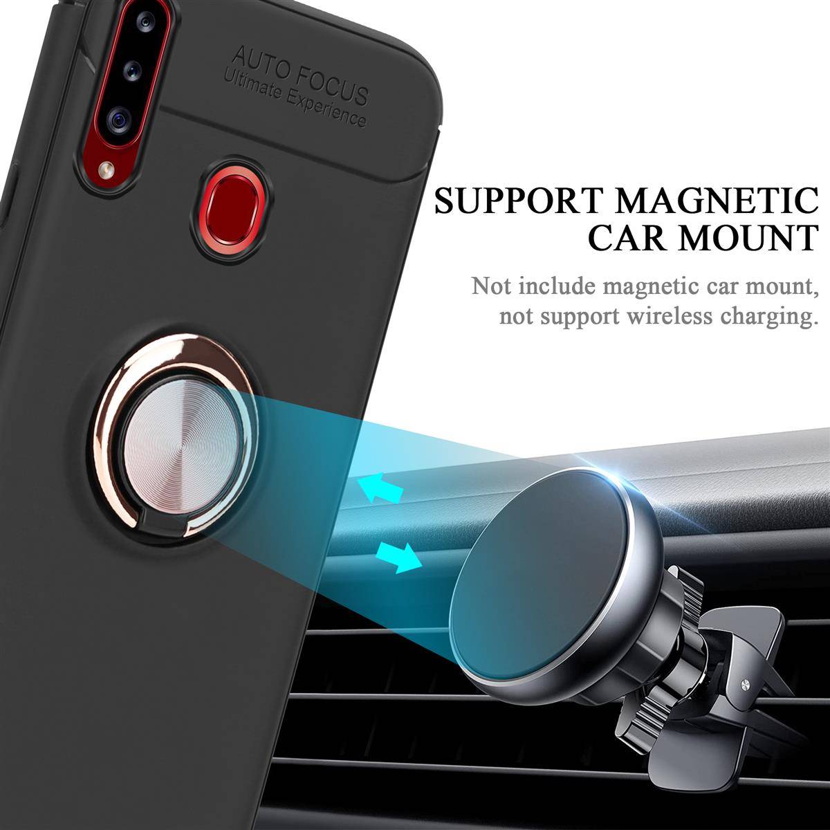 Cadorabo Schutzhülle für Samsung Galaxy A20s Hülle in schwarz Handyhülle Etui Cover Case Silikon TPU