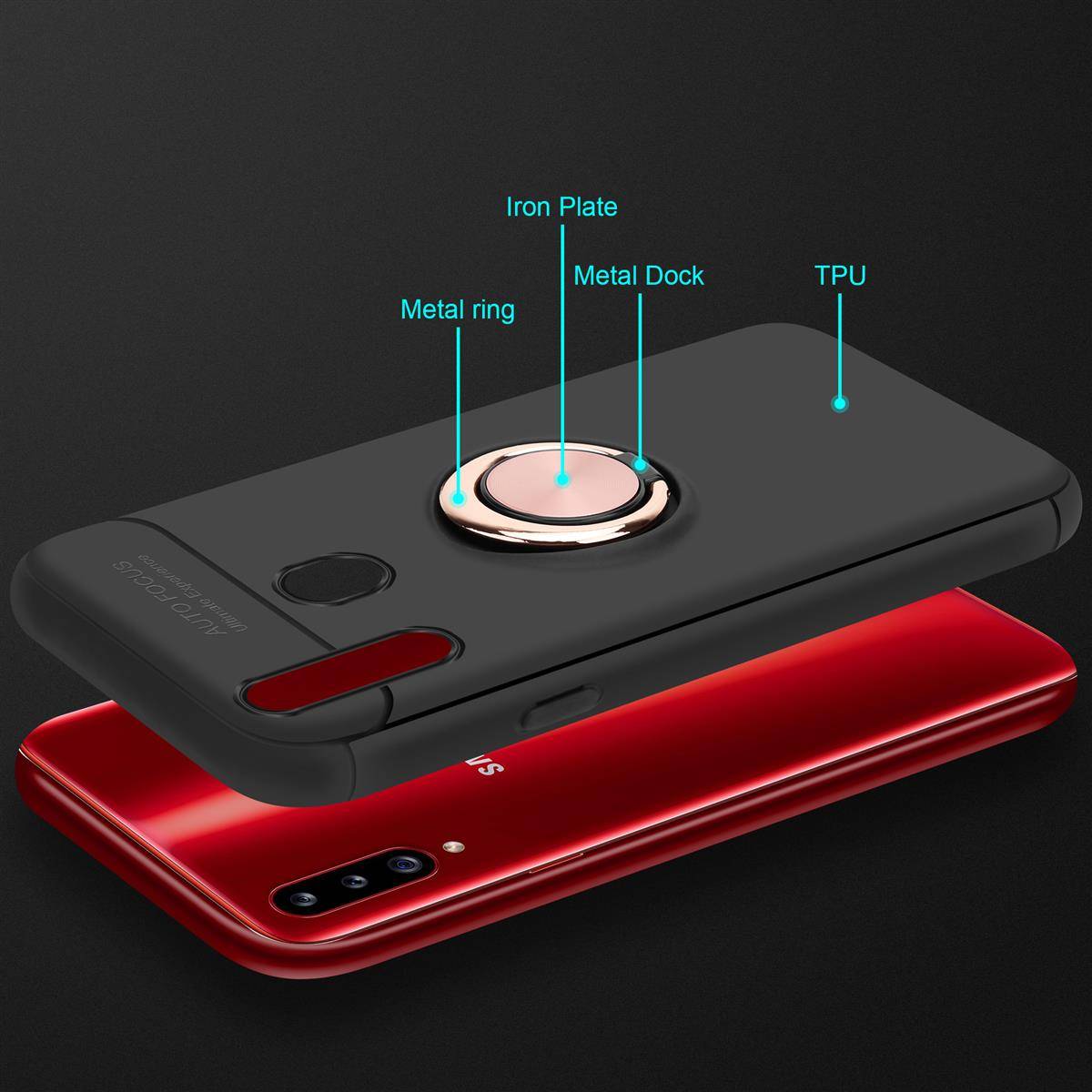 Cadorabo Schutzhülle für Samsung Galaxy A20s Hülle in schwarz Handyhülle Etui Cover Case Silikon TPU