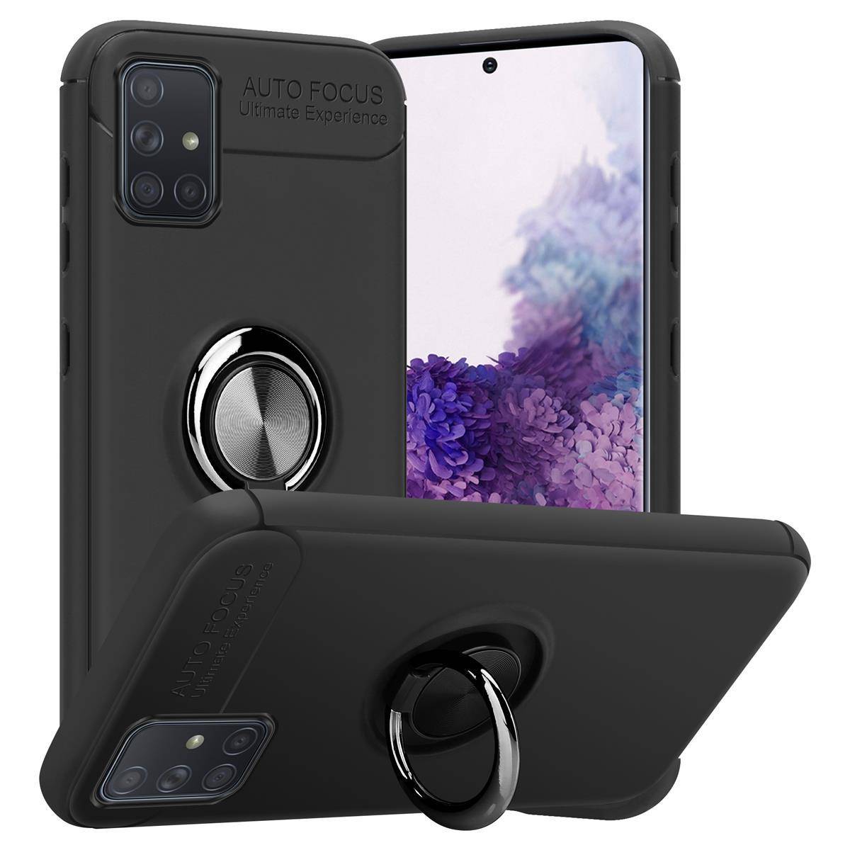 Cadorabo Schutzhülle für Samsung Galaxy A71 5G Hülle in Schwarz Handyhülle Etui Cover Case Silikon TPU