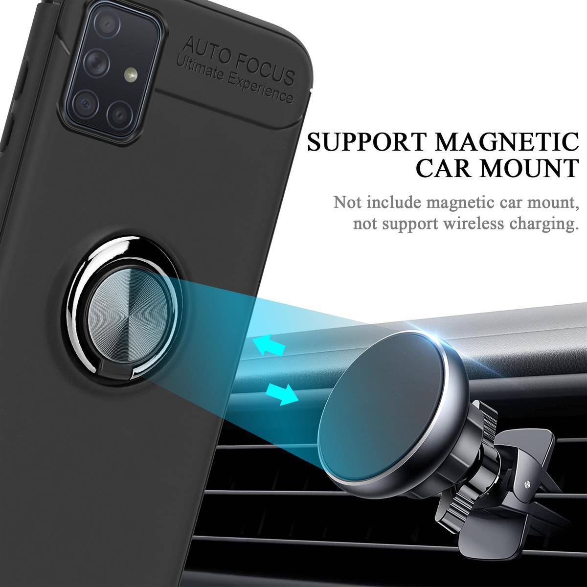 Cadorabo Schutzhülle für Samsung Galaxy A71 5G Hülle in Schwarz Handyhülle Etui Cover Case Silikon TPU