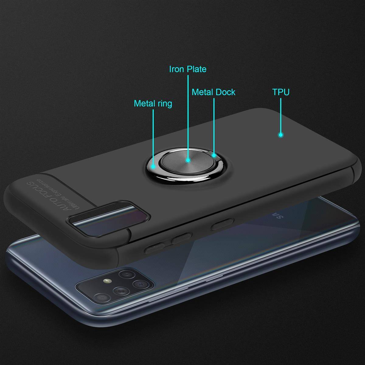 Cadorabo Schutzhülle für Samsung Galaxy A71 5G Hülle in Schwarz Handyhülle Etui Cover Case Silikon TPU