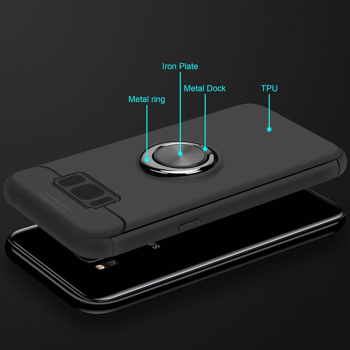 Cadorabo Schutzhülle für Samsung Galaxy S8 PLUS Hülle in Schwarz Handyhülle Etui Cover Case Silikon TPU