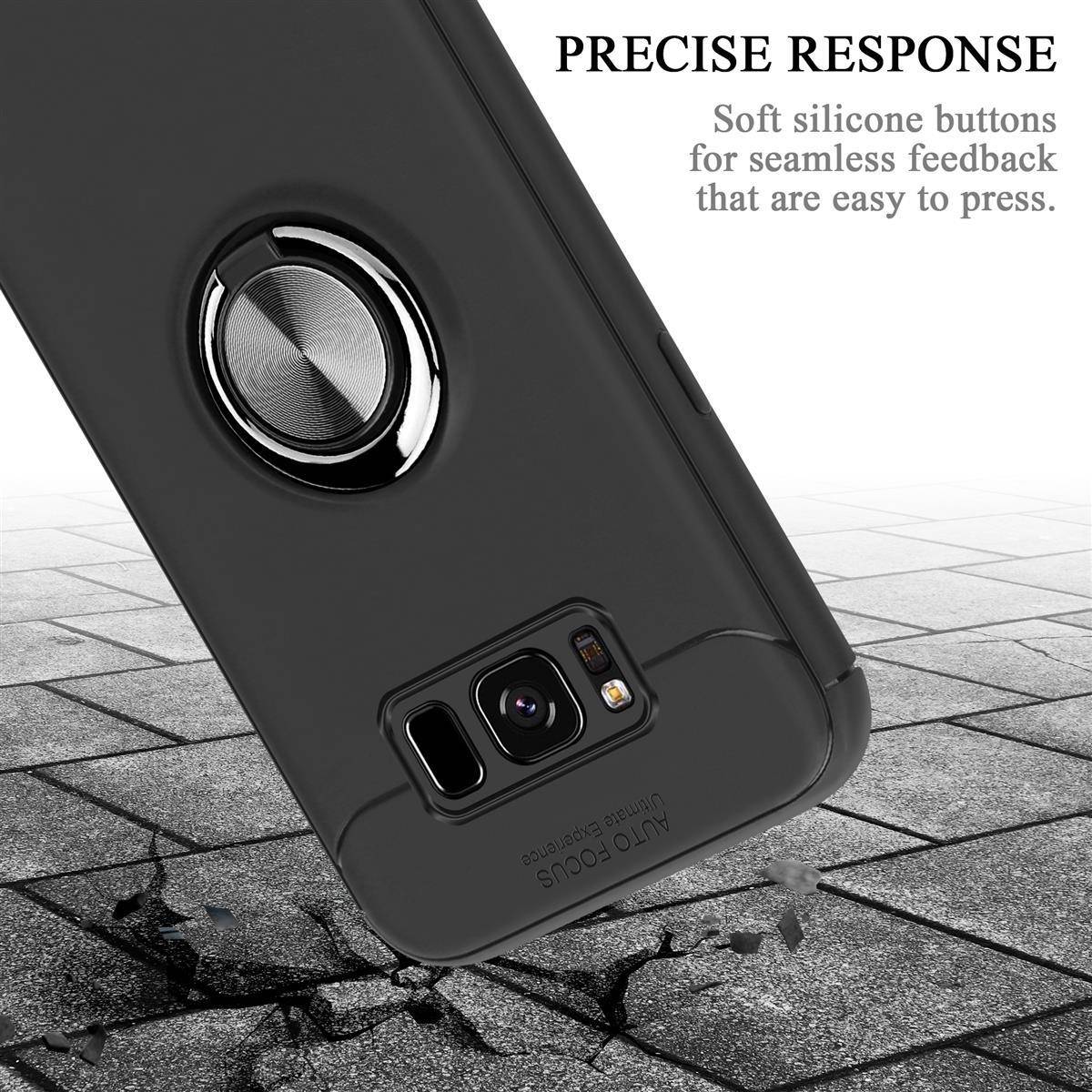 Cadorabo Schutzhülle für Samsung Galaxy S8 PLUS Hülle in Schwarz Handyhülle Etui Cover Case Silikon TPU