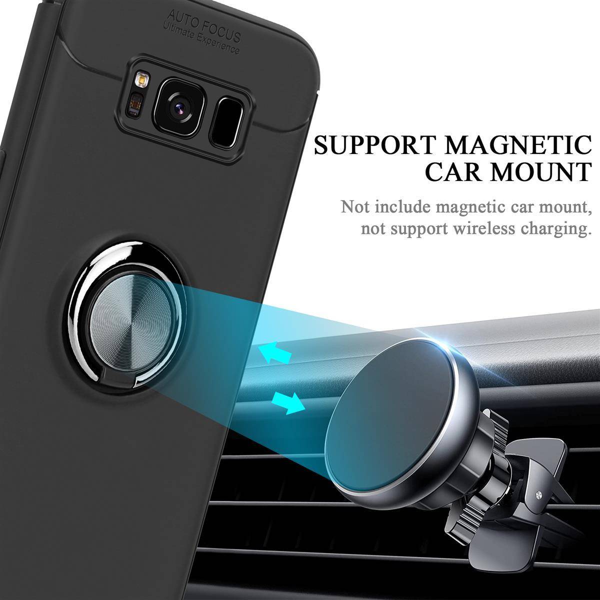 Cadorabo Schutzhülle für Samsung Galaxy S8 PLUS Hülle in Schwarz Handyhülle Etui Cover Case Silikon TPU