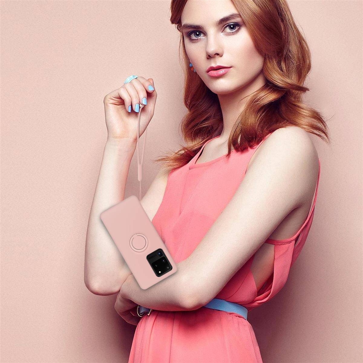 Cadorabo Hülle für Samsung Galaxy S20 ULTRA Schutz Hülle in Rosa Handyhülle TPU Etui Case Cover