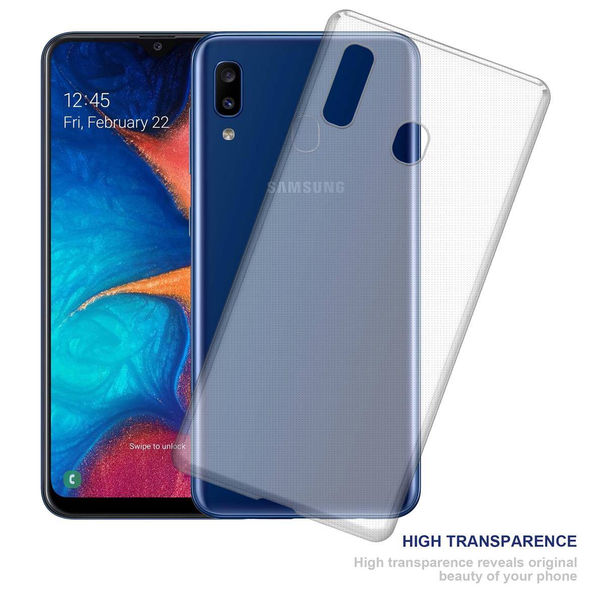 Cadorabo Hülle für Samsung Galaxy A20 / A30 Schutz Hülle in natur Schutzhülle TPU Silikon Cover Etui Case