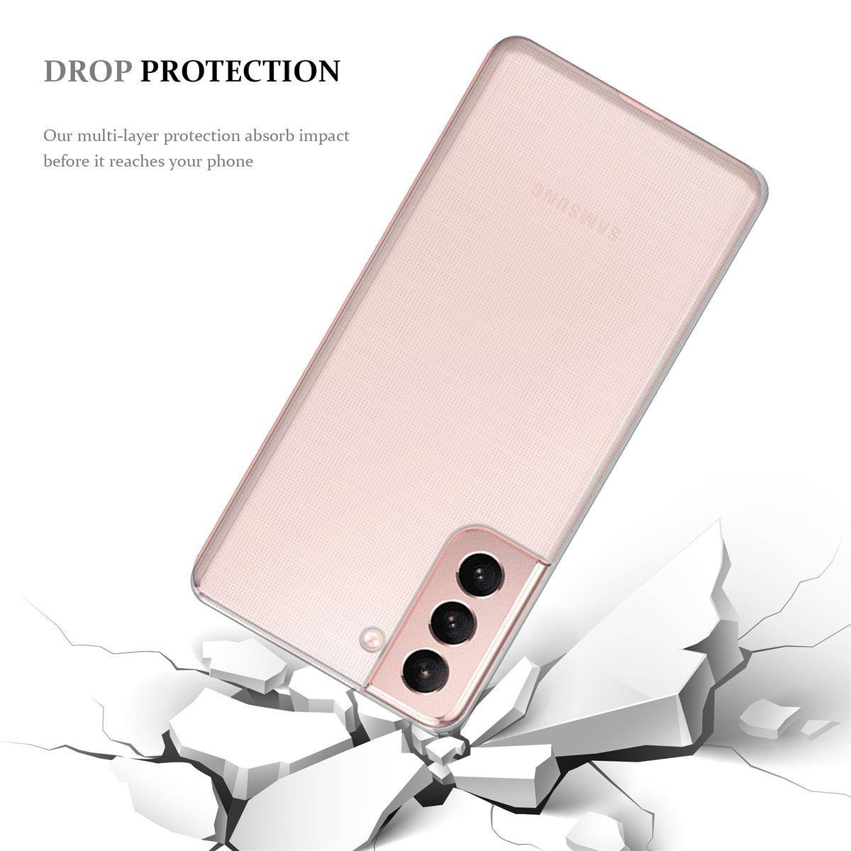 Cadorabo Hülle für Samsung Galaxy S21 Plus Schutz Hülle in natur Schutzhülle TPU Silikon Cover Etui Case