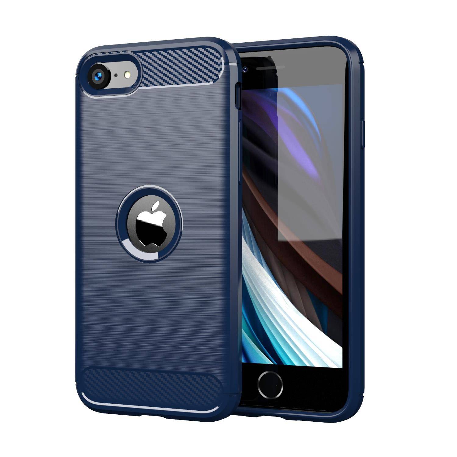 Cadorabo Hülle für Apple iPhone SE 2020 in Blau Schutzhülle TPU Case Cover Etui Handyhülle