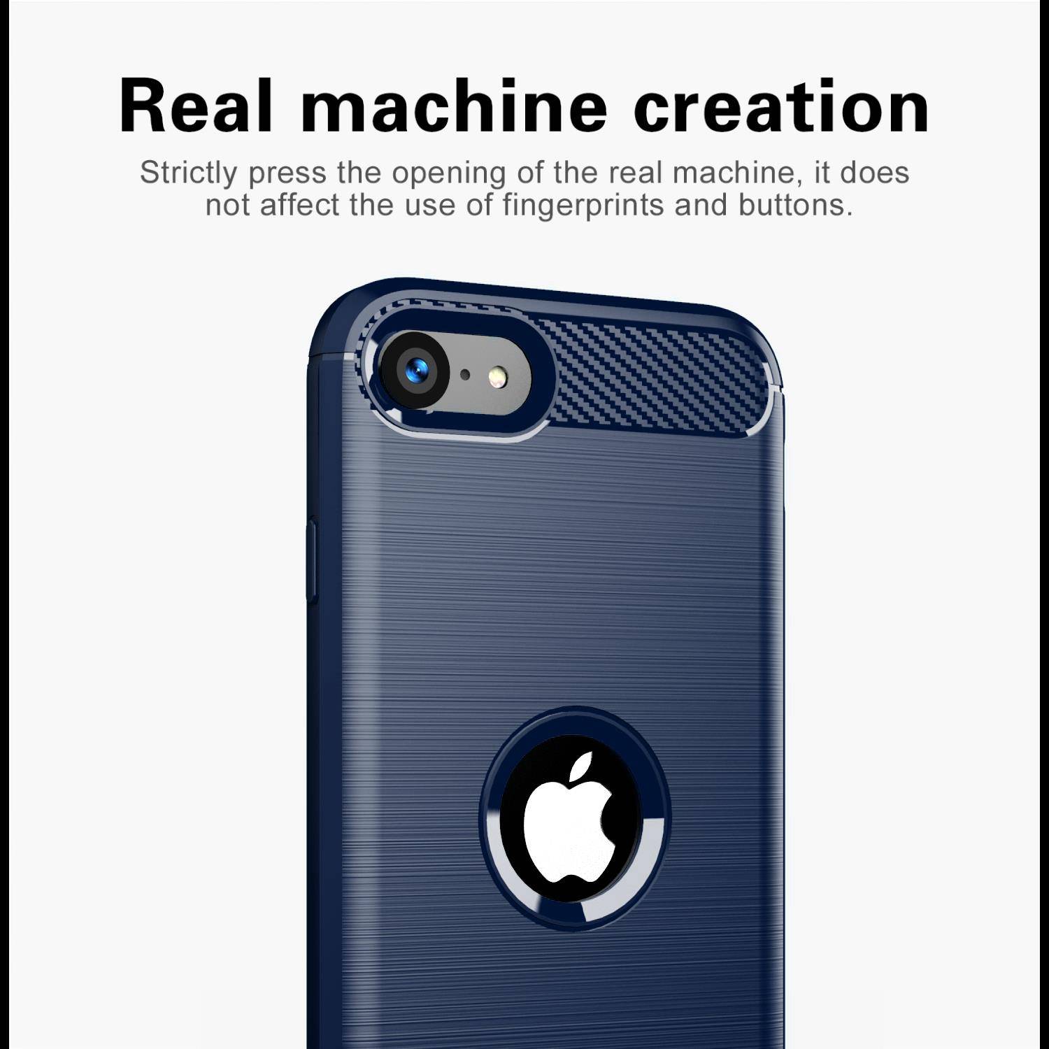 Cadorabo Hülle für Apple iPhone SE 2020 in Blau Schutzhülle TPU Case Cover Etui Handyhülle
