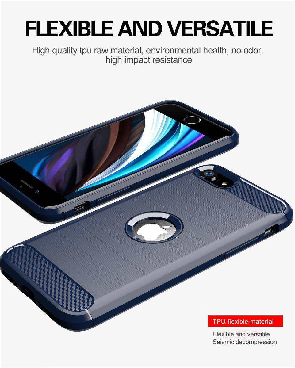 Cadorabo Hülle für Apple iPhone SE 2020 in Blau Schutzhülle TPU Case Cover Etui Handyhülle