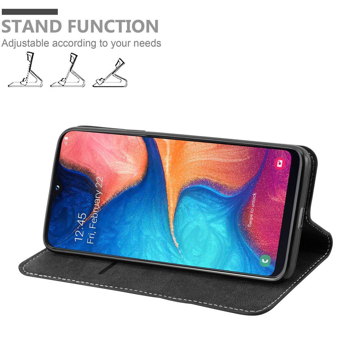 Cadorabo Hülle für Samsung Galaxy A10e / A20e Schutzhülle in Schwarz SHandyhülle Book Case Etui Kunstleder