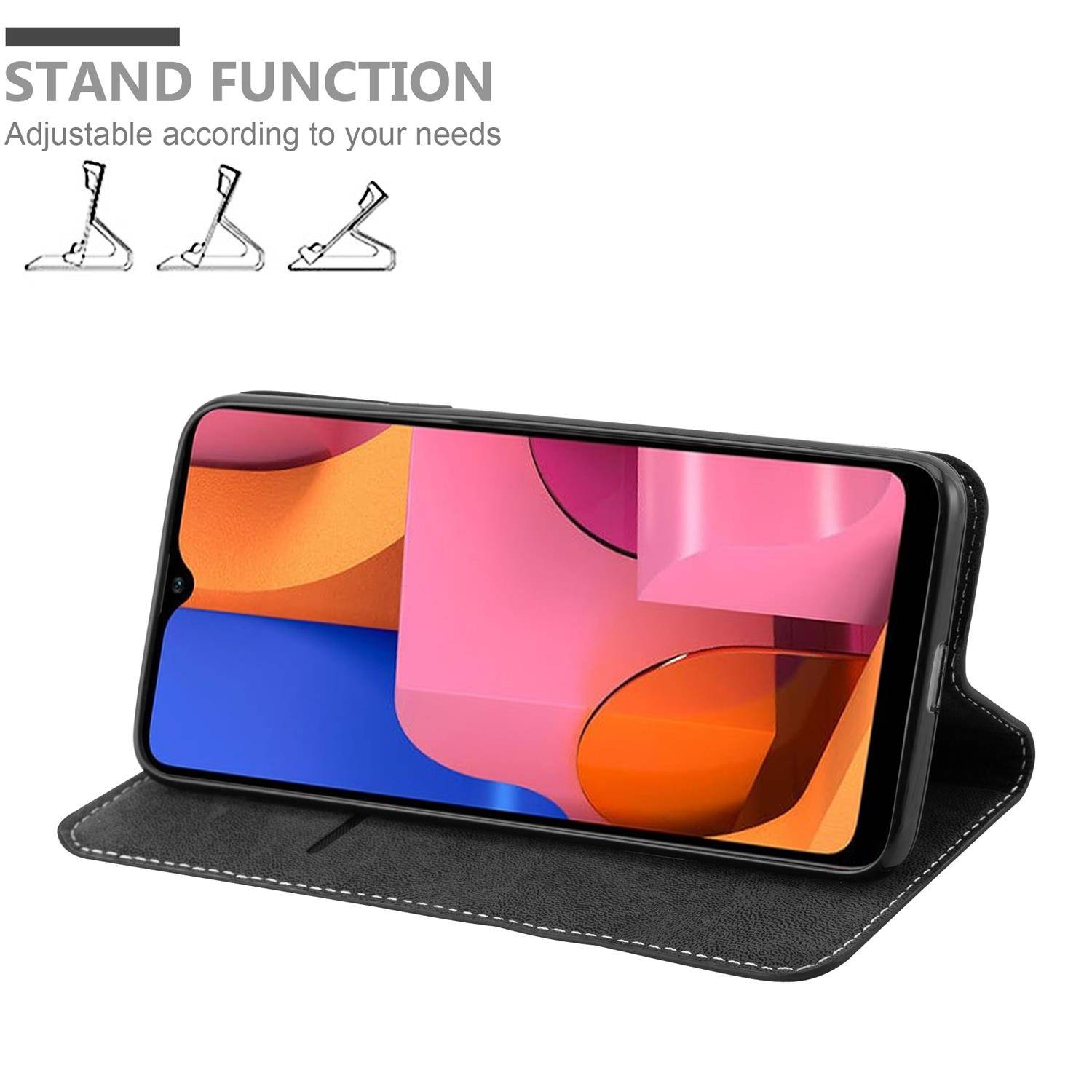 Cadorabo Hülle für Samsung Galaxy A20s Schutzhülle in Schwarz SHandyhülle Book Case Etui Kunstleder
