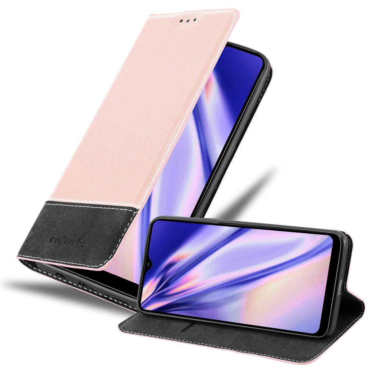 Cadorabo Hülle für Samsung Galaxy A20s Schutzhülle in Rosa SHandyhülle Book Case Etui Kunstleder