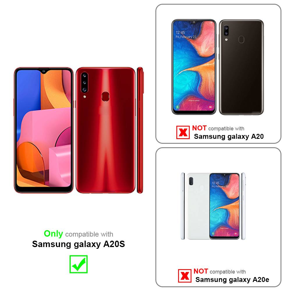 Cadorabo Hülle für Samsung Galaxy A20s Schutzhülle in Rosa SHandyhülle Book Case Etui Kunstleder