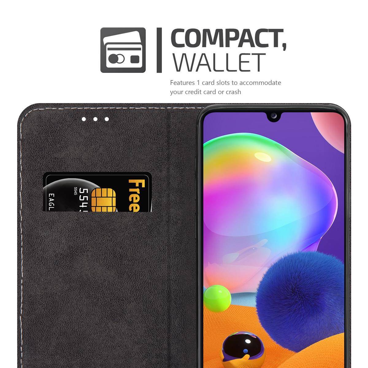 Cadorabo Hülle für Samsung Galaxy A31 Schutzhülle in Rosa SHandyhülle Book Case Etui Kunstleder