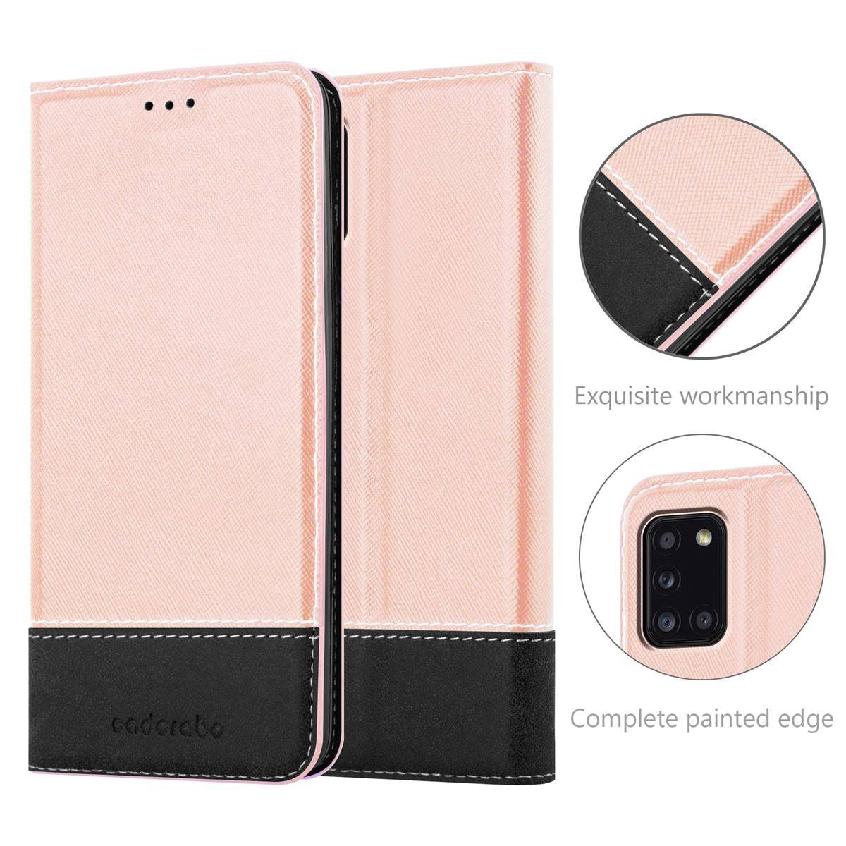 Cadorabo Hülle für Samsung Galaxy A31 Schutzhülle in Rosa SHandyhülle Book Case Etui Kunstleder