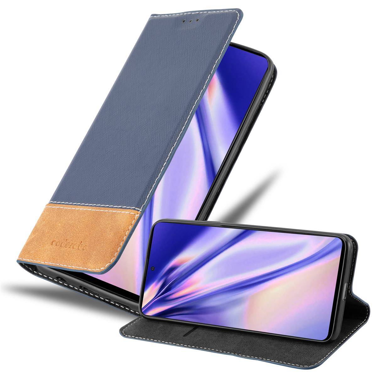 Cadorabo Hülle für Samsung Galaxy A51 4G / M40s Schutzhülle in Blau SHandyhülle Book Case Etui Kunstleder