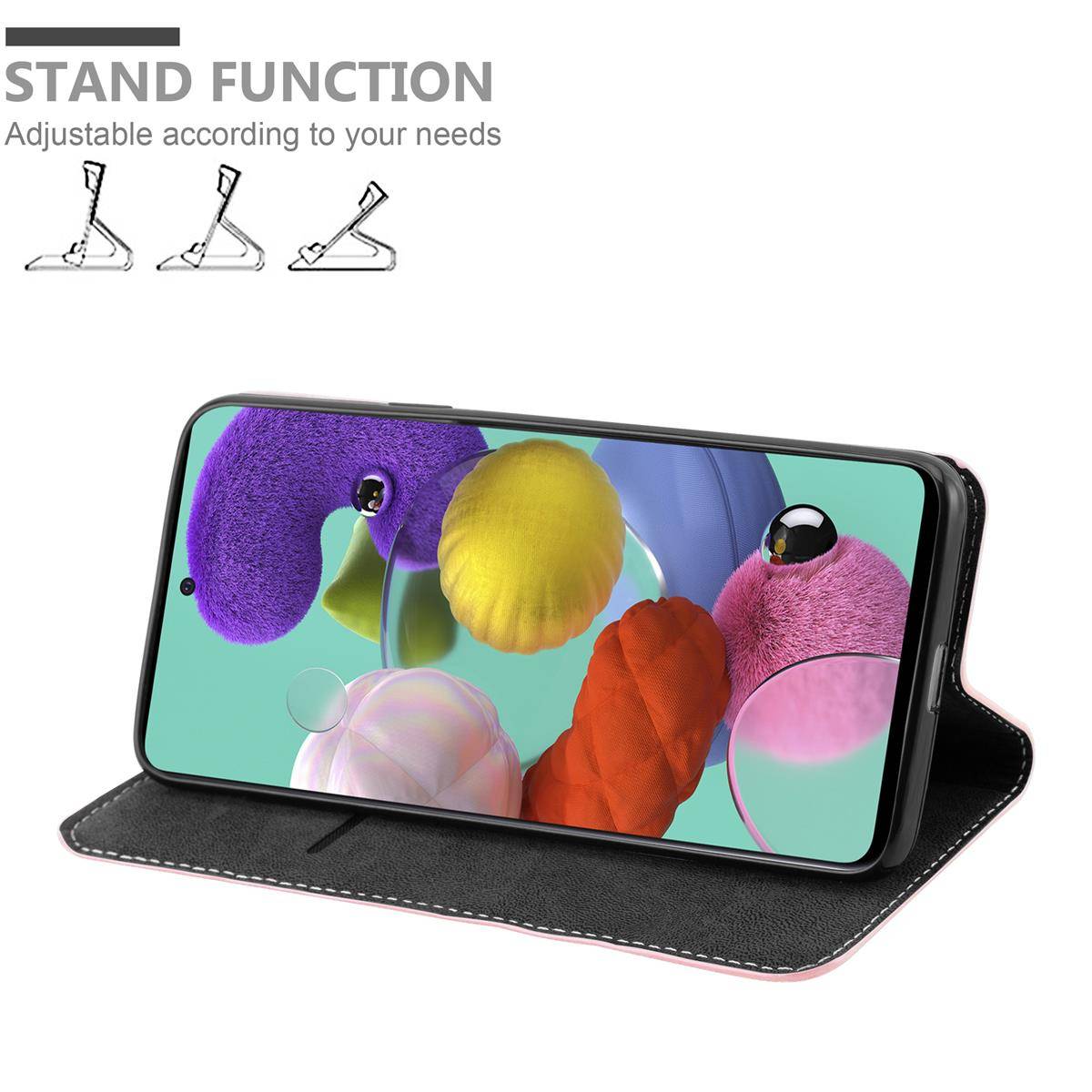 Cadorabo Hülle für Samsung Galaxy A51 4G / M40s Schutzhülle in Rosa SHandyhülle Book Case Etui Kunstleder