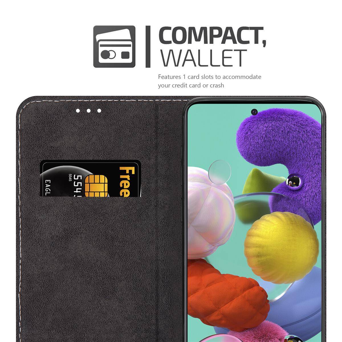 Cadorabo Hülle für Samsung Galaxy A51 4G / M40s Schutzhülle in Rosa SHandyhülle Book Case Etui Kunstleder