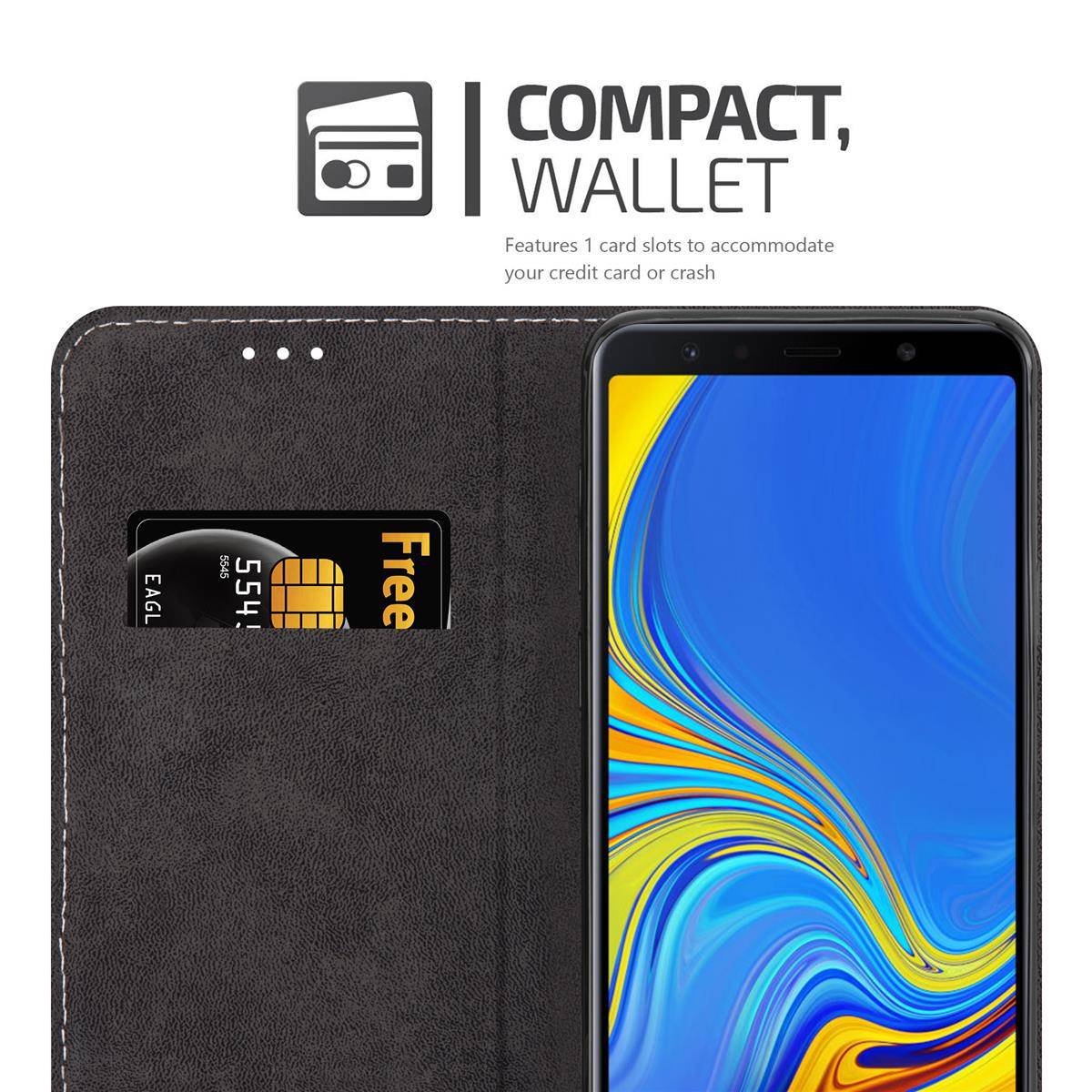 Cadorabo Hülle für Samsung Galaxy A7 2018 Schutzhülle in Rosa SHandyhülle Book Case Etui Kunstleder