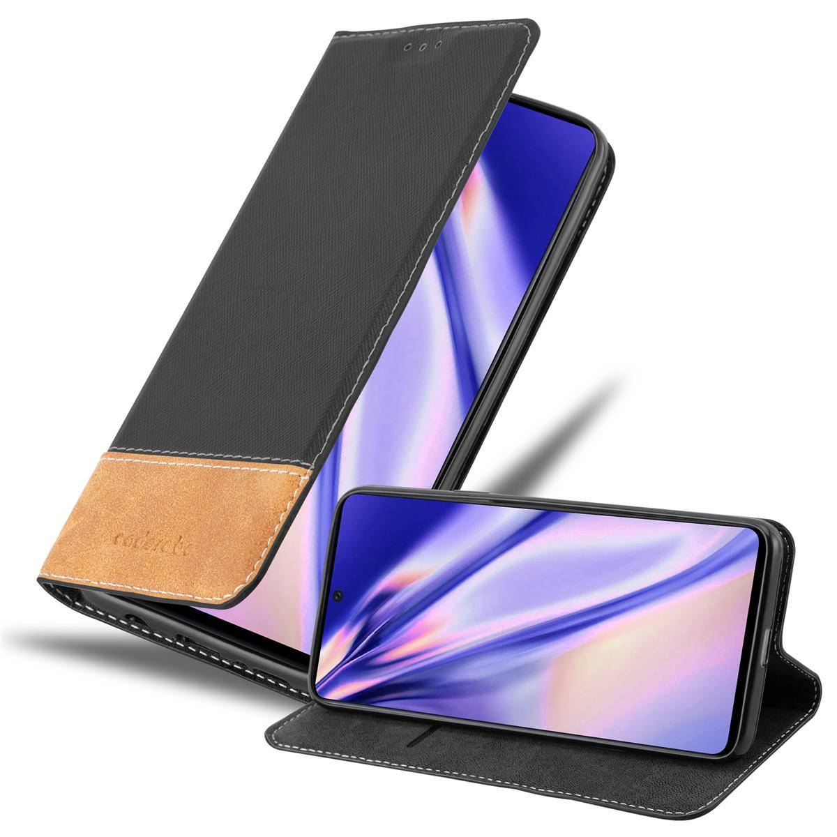 Cadorabo Hülle für Samsung Galaxy A71 4G Schutzhülle in Schwarz SHandyhülle Book Case Etui Kunstleder